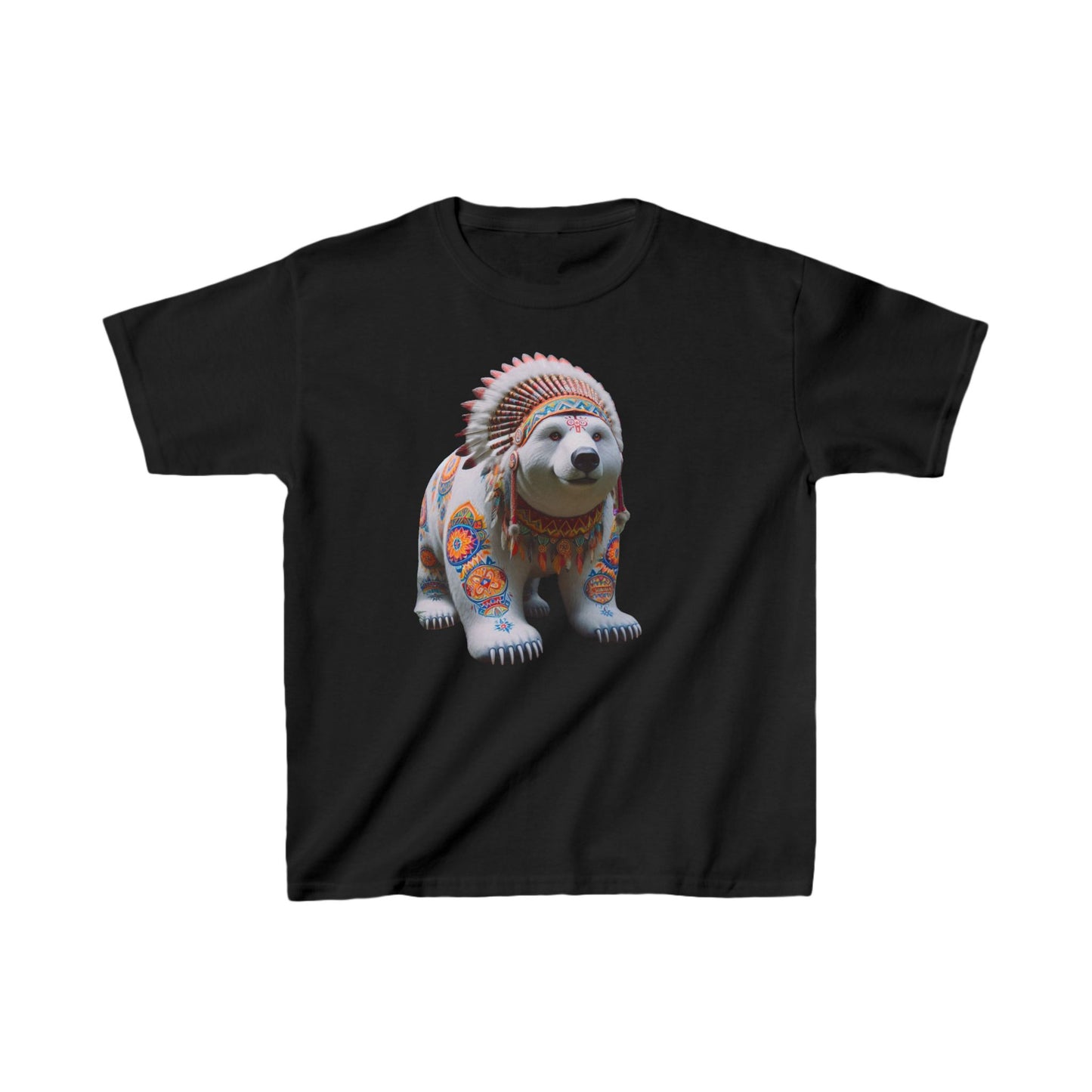 7-C. White Bear - Native American Inspired / Unisex Graphic Tee Shirt - Global Warming Warrior Wear, "S.P.C." A Social Purpose Corporation