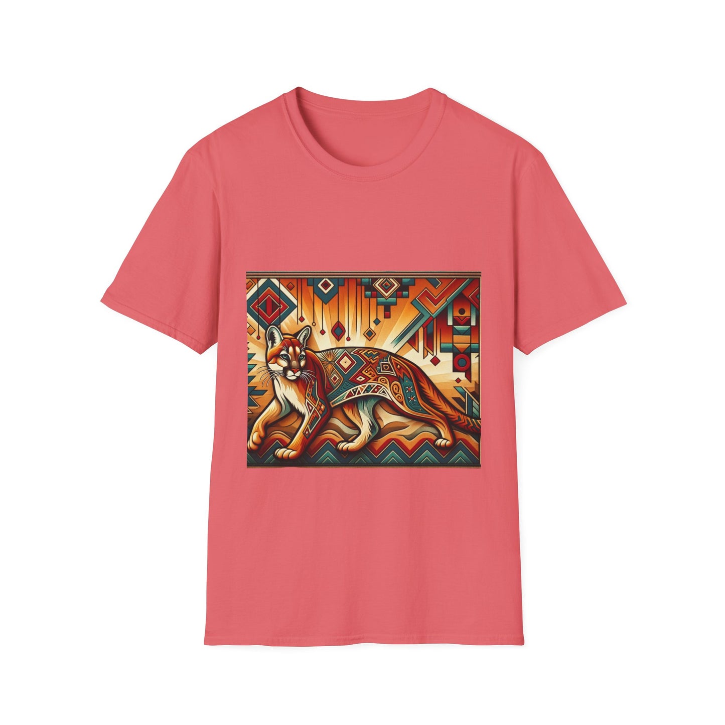 Cougar-4. Native American Inspired / Unisex Graphic Tee Shirt - Global Warming Warrior Wear, "S.P.C." A Social Purpose Corporation