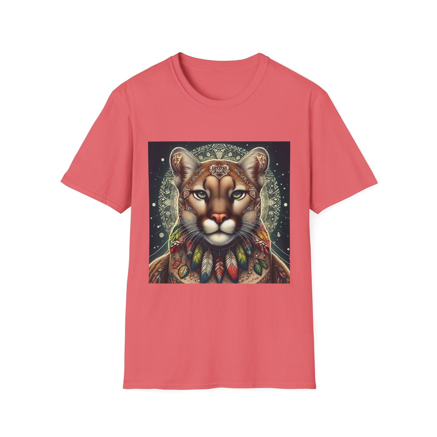 Cougar-2B. Native American Inspired / Unisex Graphic Tee Shirt - Global Warming Warrior Wear, "S.P.C." A Social Purpose Corporation