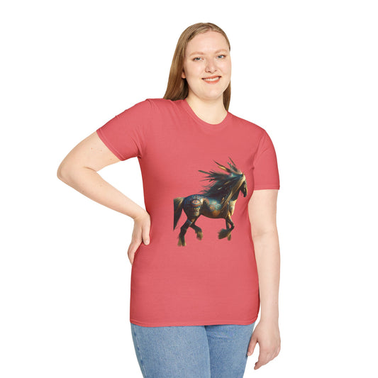 Horse-2A. - Native American Inspired / Unisex - Graphic Tee Shirt - Global Warming Warrior Wear, "S.P.C." A Social Purpose Corporation   ZEBRA UNDERGROUND