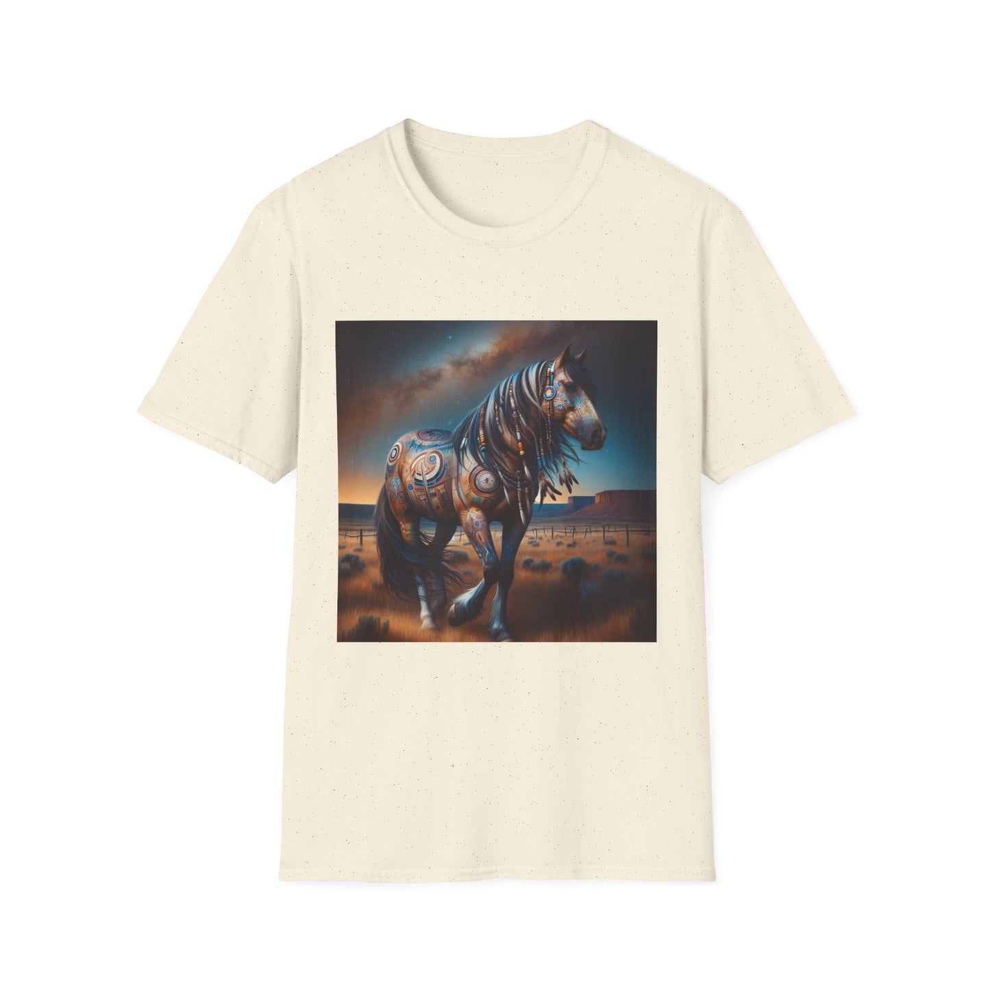 Horse-4B. Native American Inspired / Unisex Graphic Tee Shirt - Global Warming Warrior Wear, "S.P.C." A Social Purpose Corporation