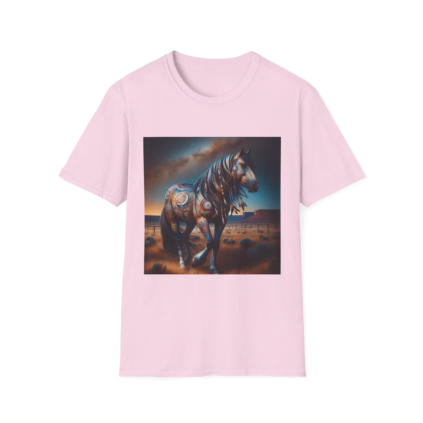 Horse-4B. Native American Inspired / Unisex Graphic Tee Shirt - Global Warming Warrior Wear, "S.P.C." A Social Purpose Corporation