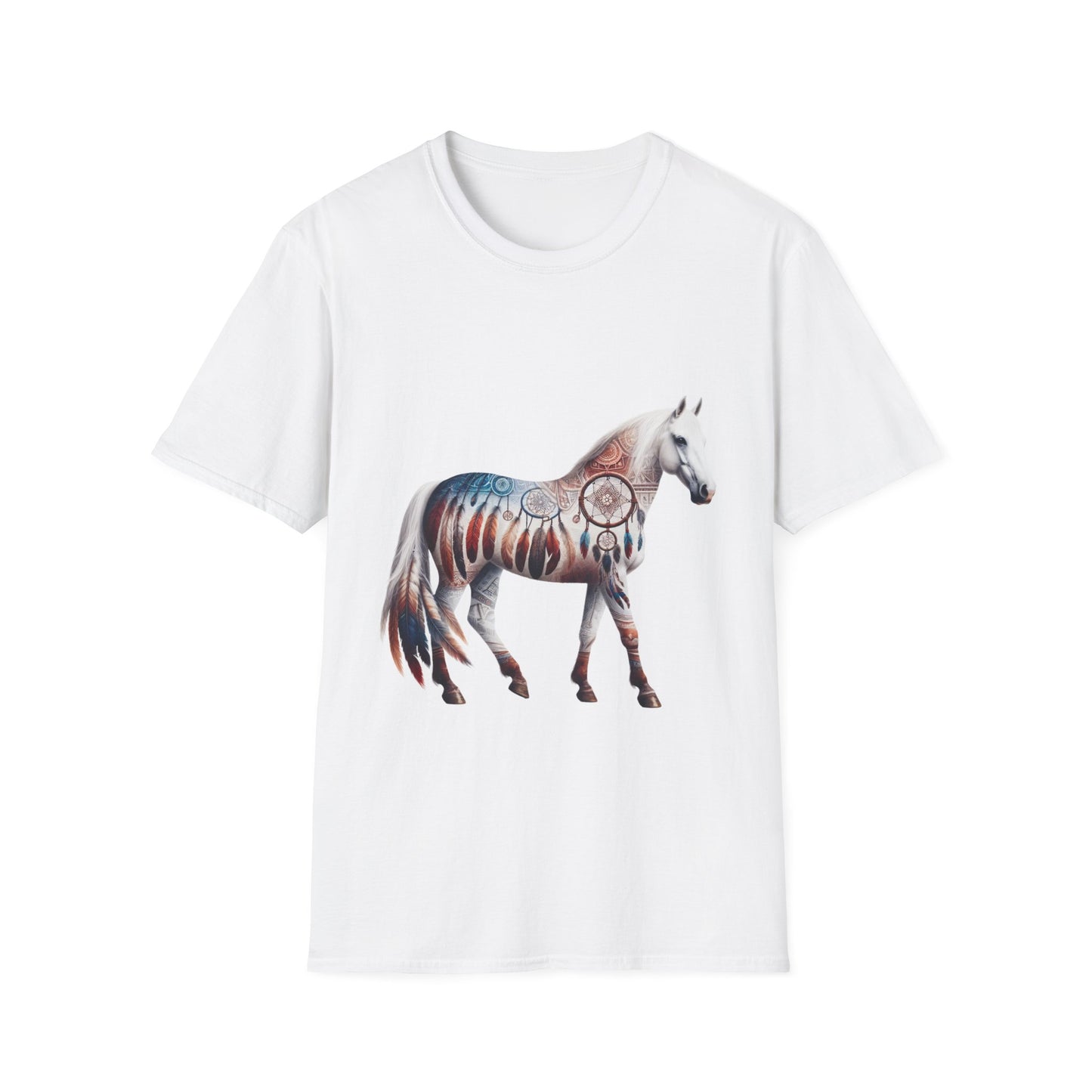 Horse-1. Native American Inspired / Unisex Graphic Tee Shirt - Global Warming Warrior Wear, "S.P.C." A Social Purpose Corporation