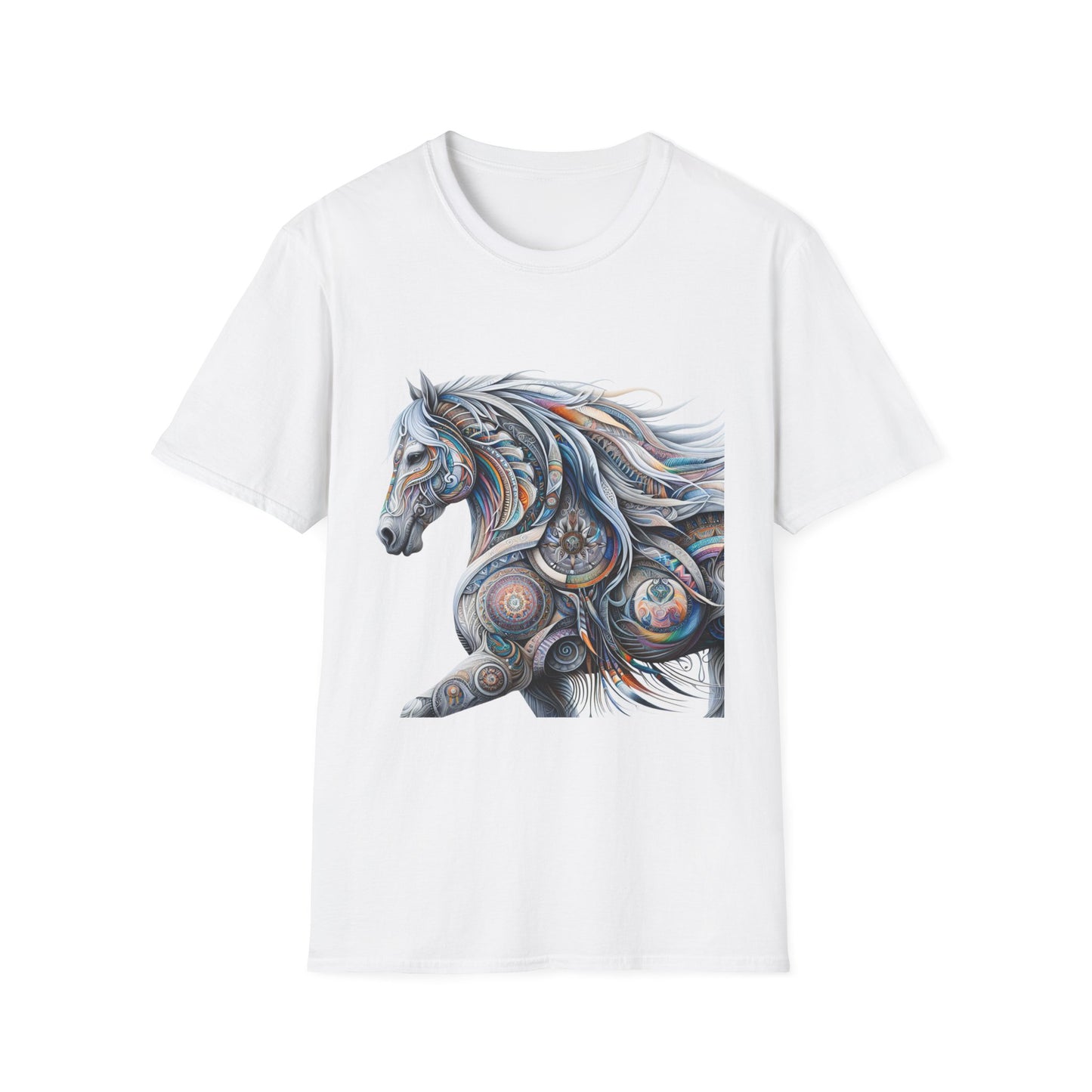 Horse-3. Native American Inspired / Unisex Graphic Tee Shirt - Global Warming Warrior Wear, "S.P.C." A Social Purpose Corporation