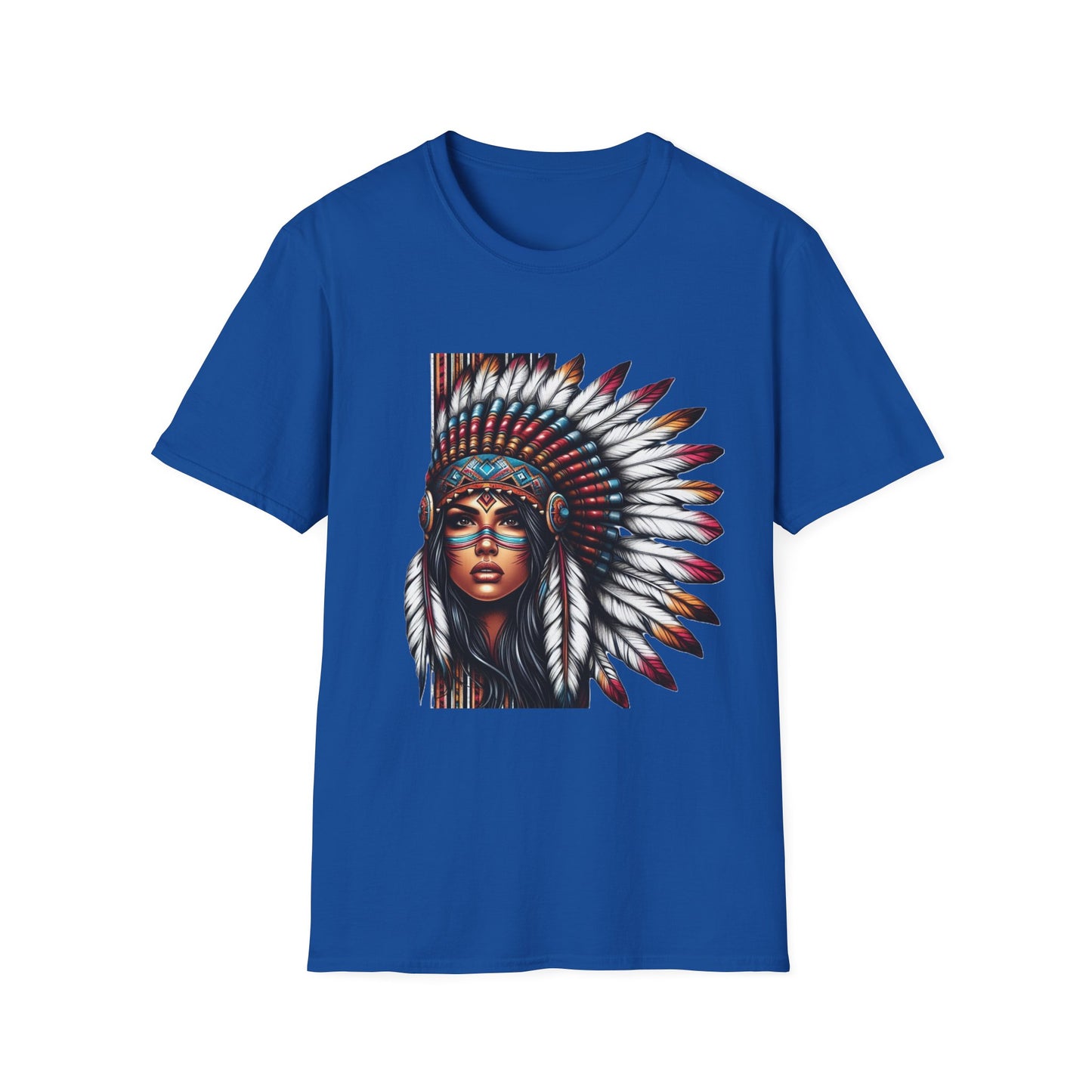 Native American Inspired Female-3. / Unisex Graphic Tee Shirt - Global Warming Warrior Wear, "S.P.C." A Social Purpose Corporation