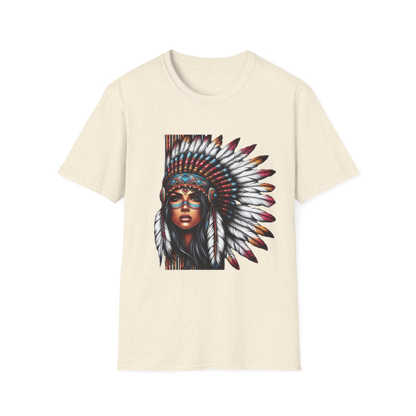 Native American Inspired Female-3. / Unisex Graphic Tee Shirt - Global Warming Warrior Wear, "S.P.C." A Social Purpose Corporation