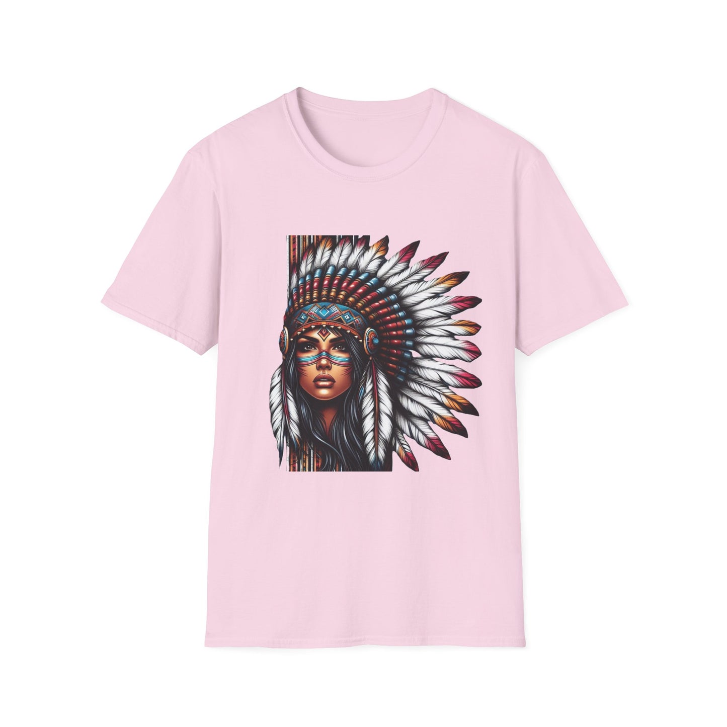 Native American Inspired Female-3. / Unisex Graphic Tee Shirt - Global Warming Warrior Wear, "S.P.C." A Social Purpose Corporation
