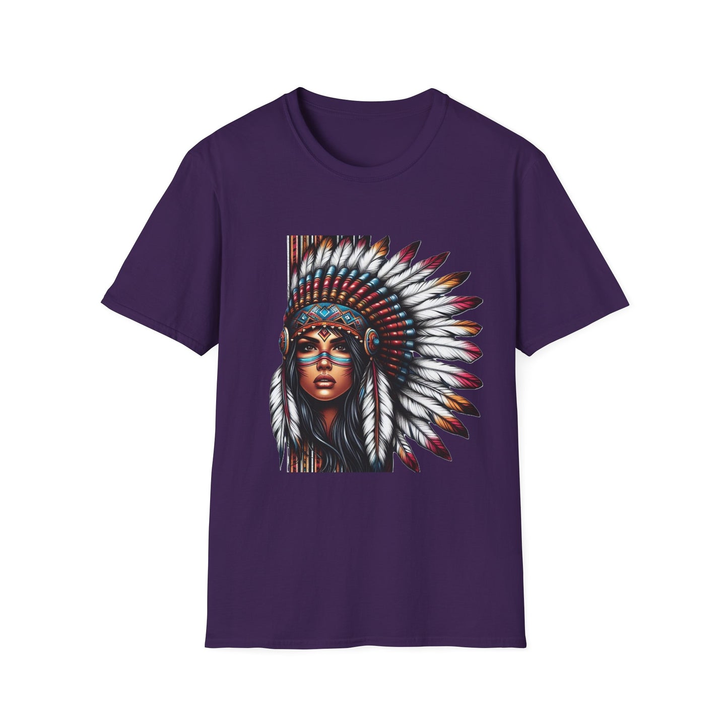 Native American Inspired Female-3. / Unisex Graphic Tee Shirt - Global Warming Warrior Wear, "S.P.C." A Social Purpose Corporation