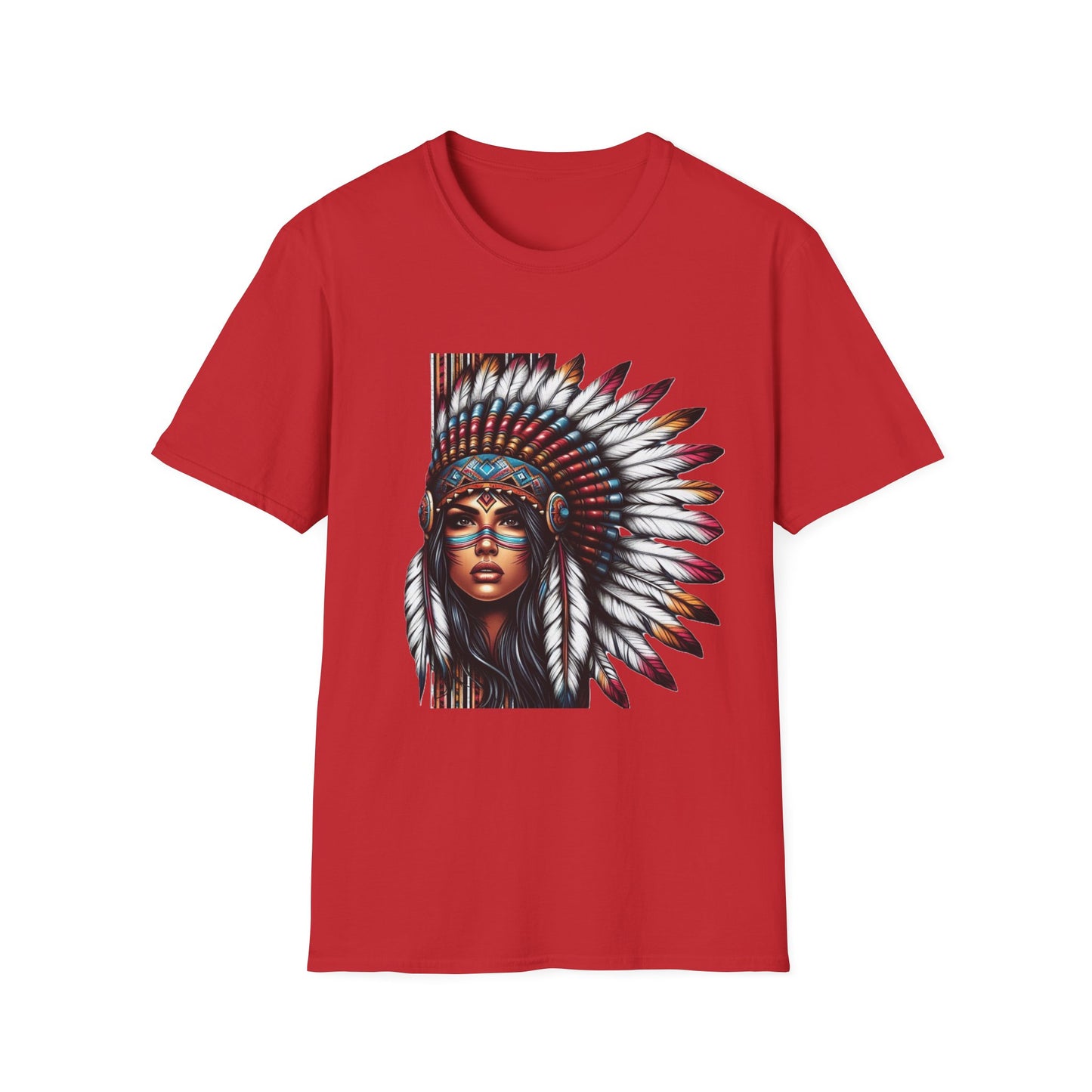 Native American Inspired Female-3. / Unisex Graphic Tee Shirt - Global Warming Warrior Wear, "S.P.C." A Social Purpose Corporation