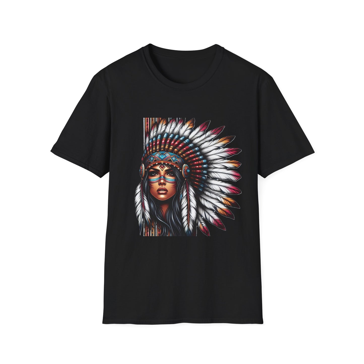 Native American Inspired Female-3. / Unisex Graphic Tee Shirt - Global Warming Warrior Wear, "S.P.C." A Social Purpose Corporation