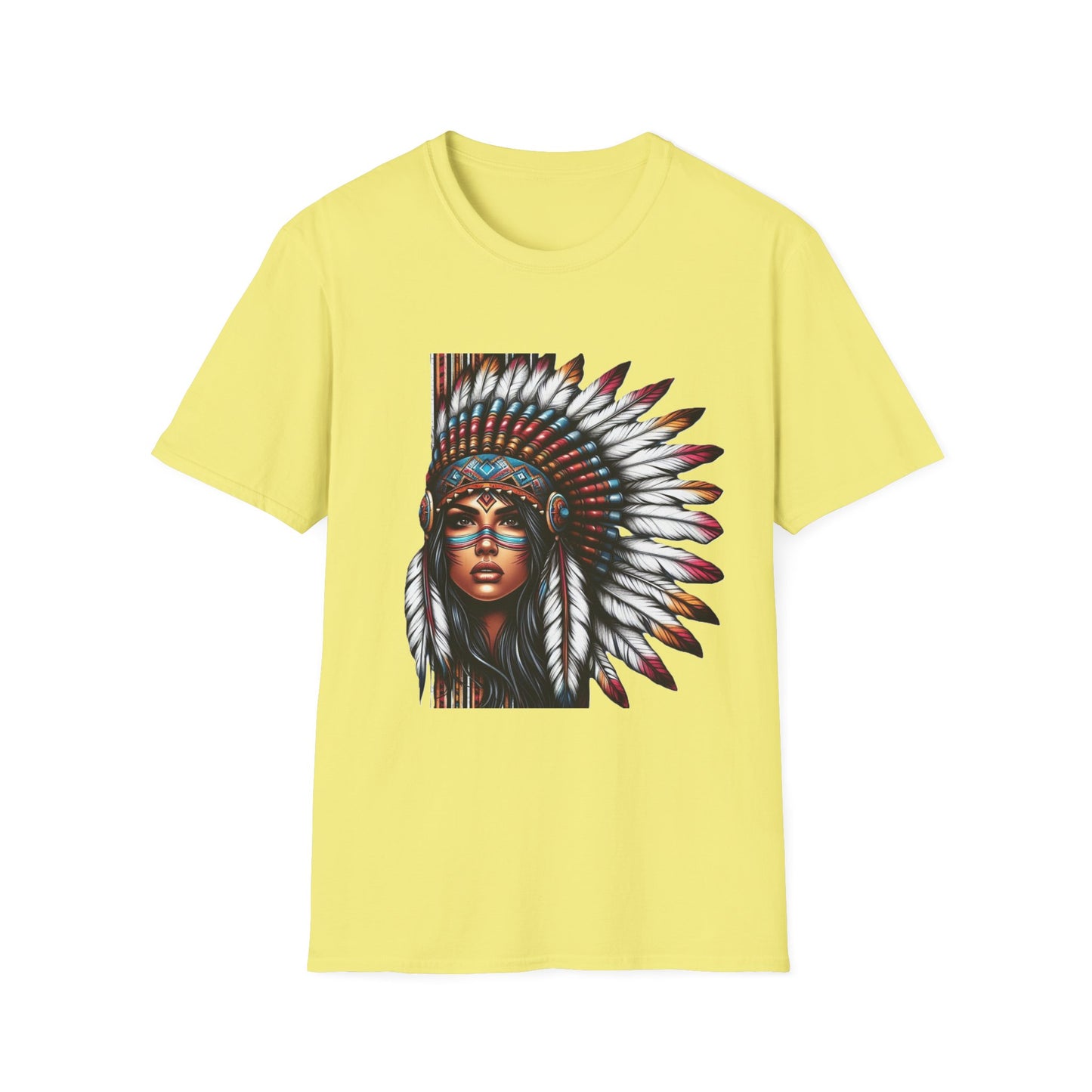 Native American Inspired Female-3. / Unisex Graphic Tee Shirt - Global Warming Warrior Wear, "S.P.C." A Social Purpose Corporation