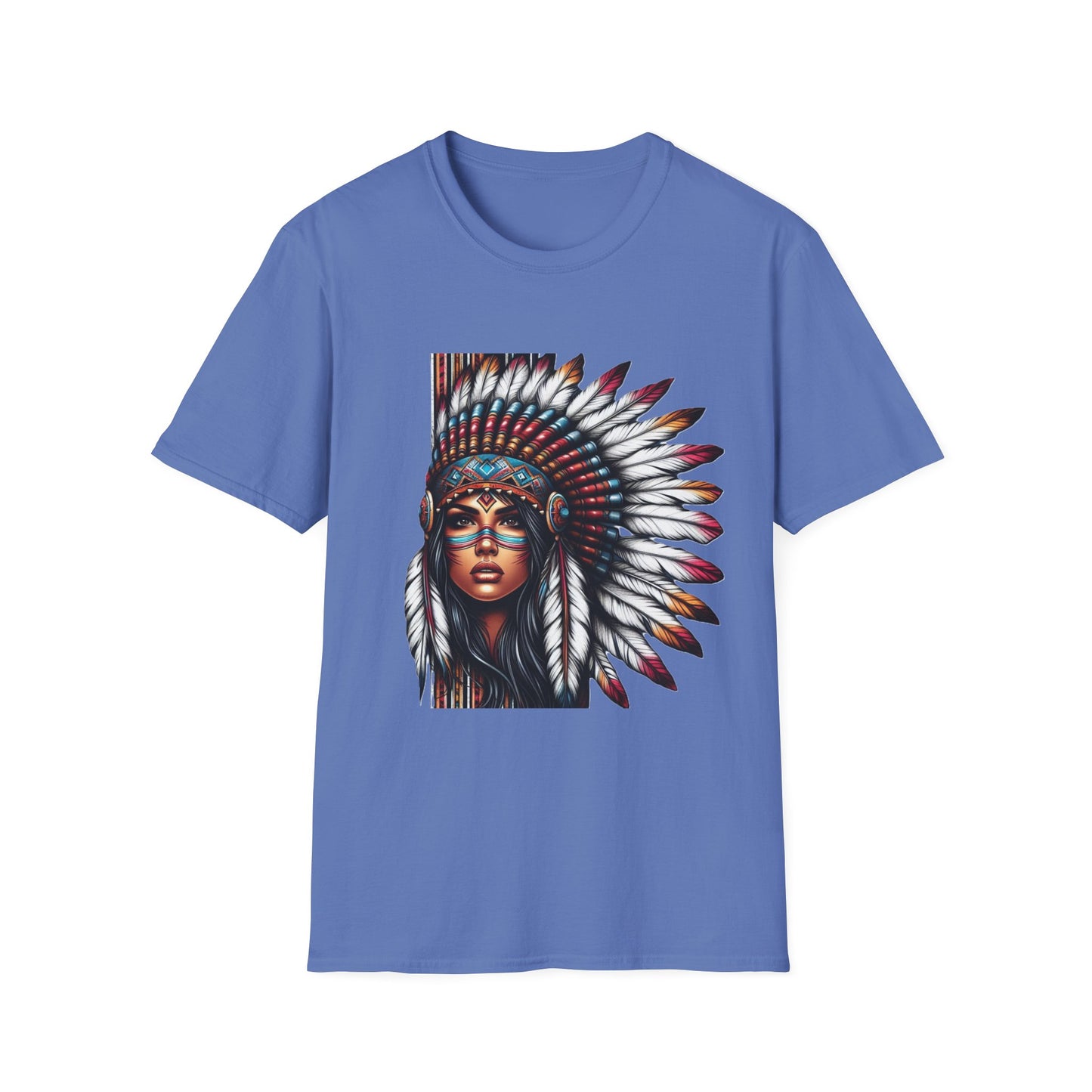 Native American Inspired Female-3. / Unisex Graphic Tee Shirt - Global Warming Warrior Wear, "S.P.C." A Social Purpose Corporation