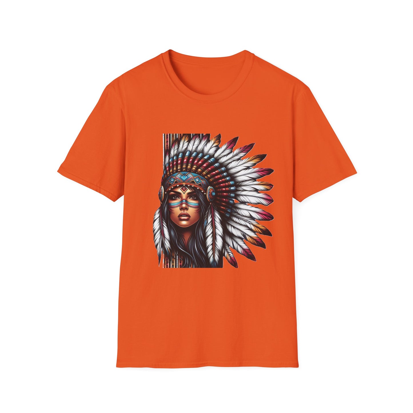 Native American Inspired Female-3. / Unisex Graphic Tee Shirt - Global Warming Warrior Wear, "S.P.C." A Social Purpose Corporation