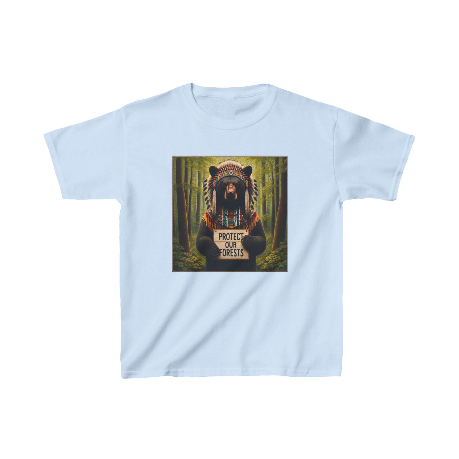 6-A. Protect our Forests - Bear - Native American Inspired / Unisex Graphic Tee Shirt - Global Warming Warrior Wear, "S.P.C." A Social Purpose Corporation