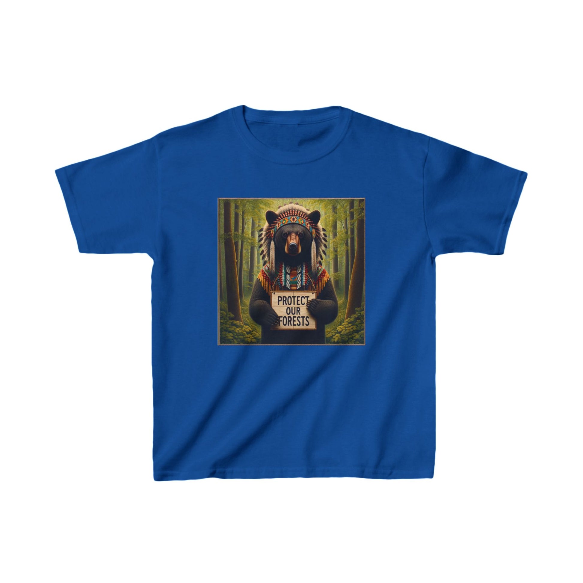 6-A. Protect our Forests - Bear - Native American Inspired / Unisex Graphic Tee Shirt - Global Warming Warrior Wear, "S.P.C." A Social Purpose Corporation