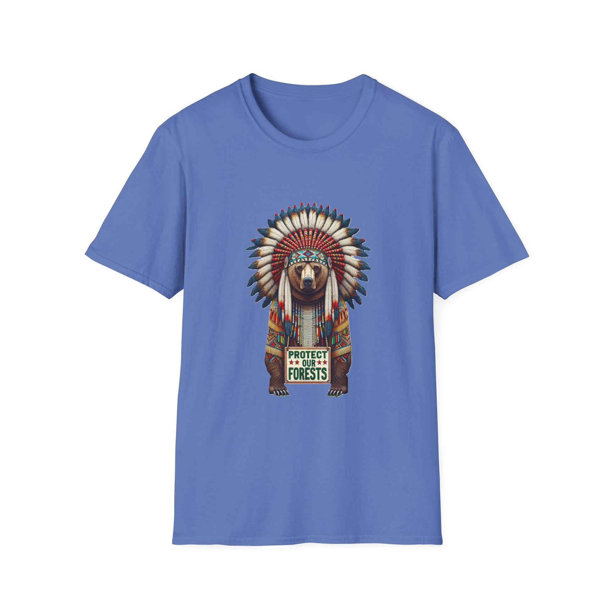 6-B. Protect our Forests - Bear - Native American Inspired / Unisex Graphic Tee Shirt - Global Warming Warrior Wear, "S.P.C." A Social Purpose Corporation