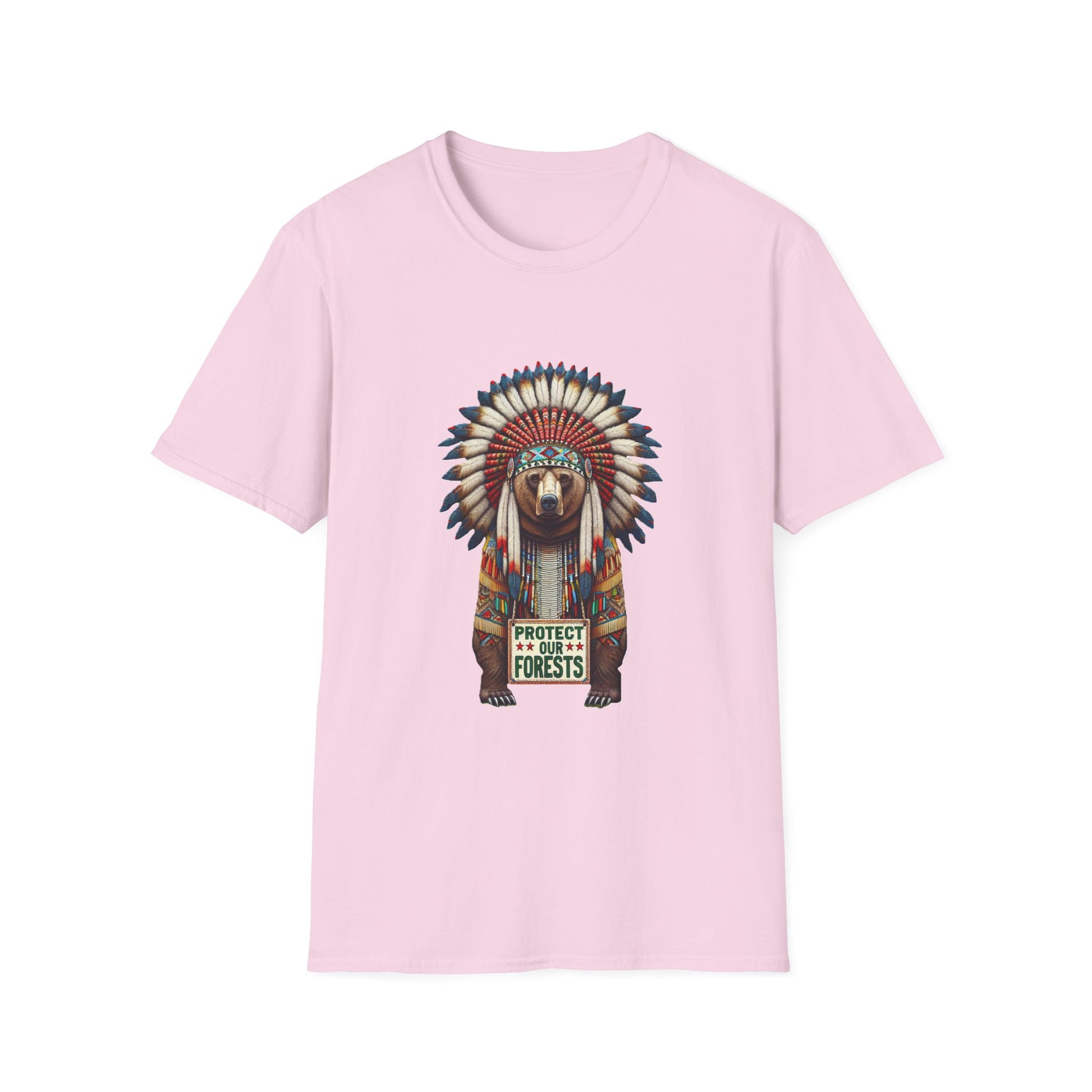 6-B. Protect our Forests - Bear - Native American Inspired / Unisex Graphic Tee Shirt - Global Warming Warrior Wear, "S.P.C." A Social Purpose Corporation