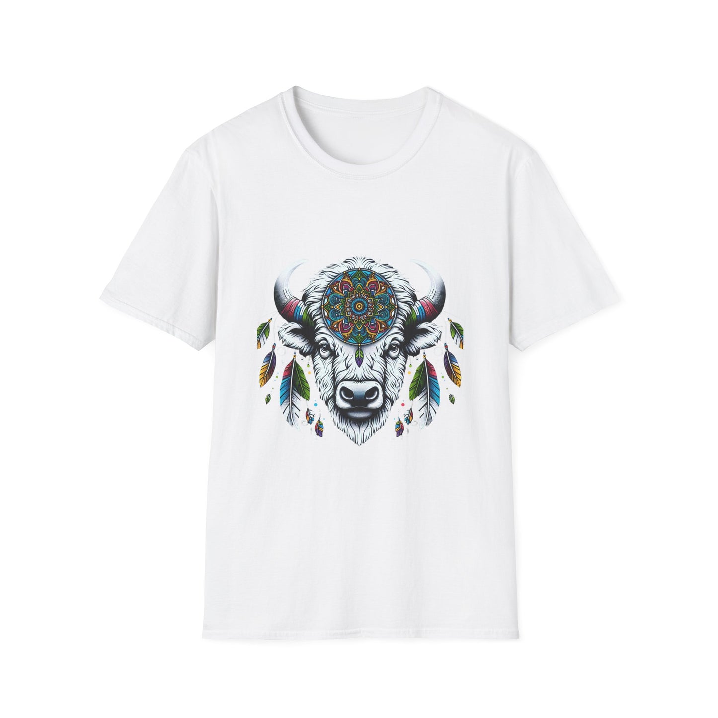 White Bison-2. Native American Inspired / Unisex Graphic Tee Shirt - Global Warming Warrior Wear, "S.P.C." A Social Purpose Corporation