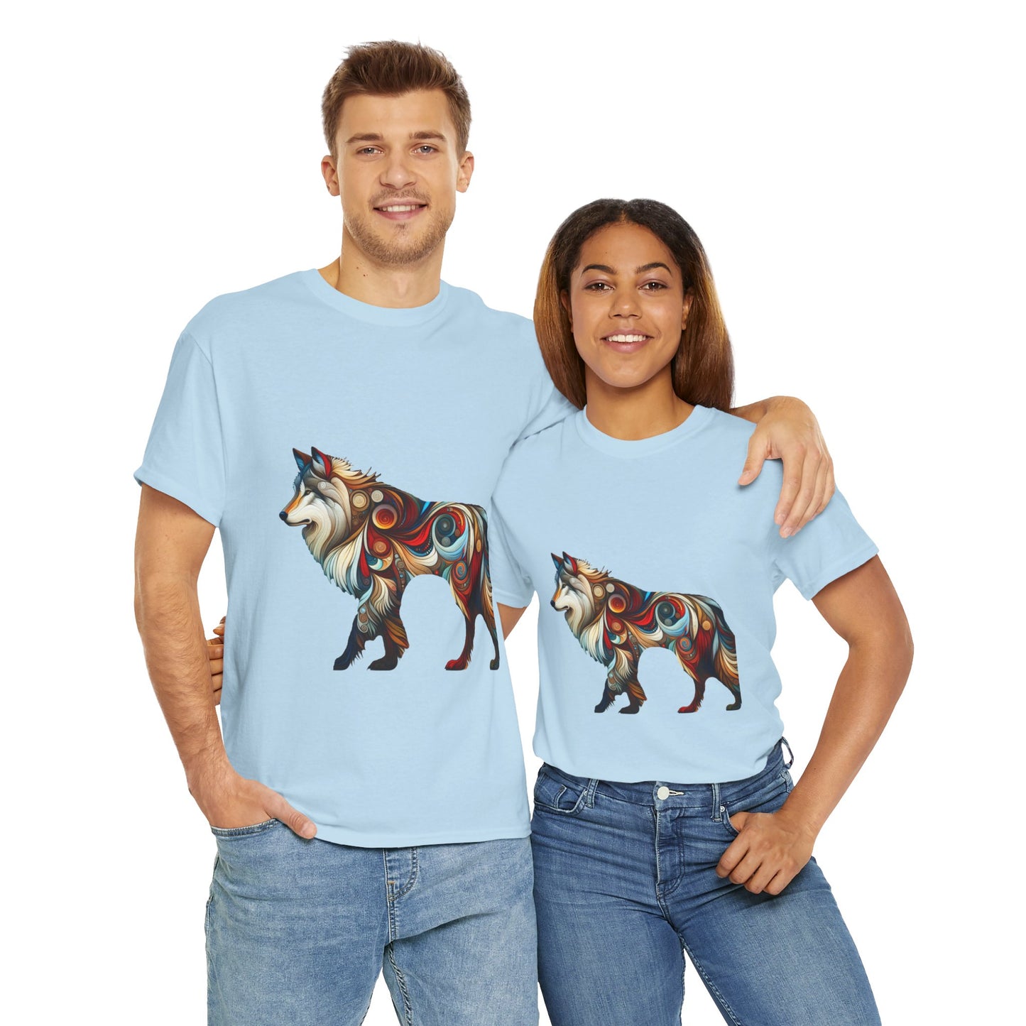 White Wolf-1. Native American Inspired / Unisex Graphic Tee Shirt - Global Warming Warrior Wear, "S.P.C." A Social Purpose Corporation