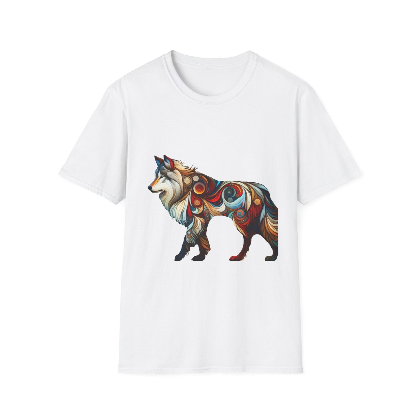 White Wolf-1. Native American Inspired / Unisex Graphic Tee Shirt - Global Warming Warrior Wear, "S.P.C." A Social Purpose Corporation