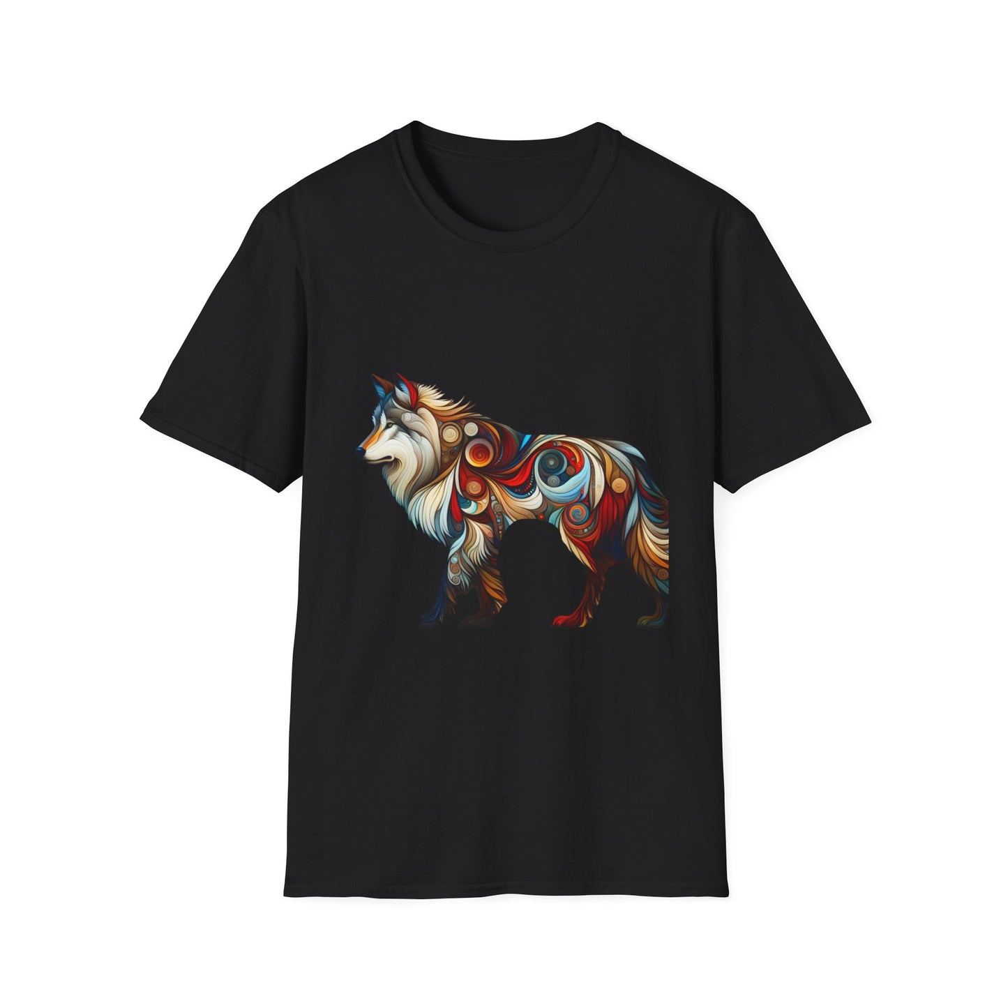 White Wolf-1. Native American Inspired / Unisex Graphic Tee Shirt - Global Warming Warrior Wear, "S.P.C." A Social Purpose Corporation