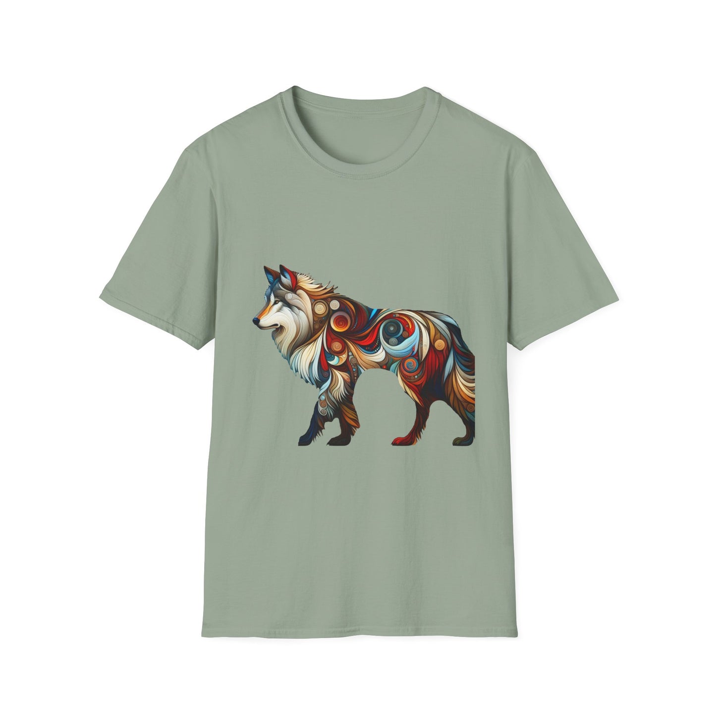 White Wolf-1. Native American Inspired / Unisex Graphic Tee Shirt - Global Warming Warrior Wear, "S.P.C." A Social Purpose Corporation