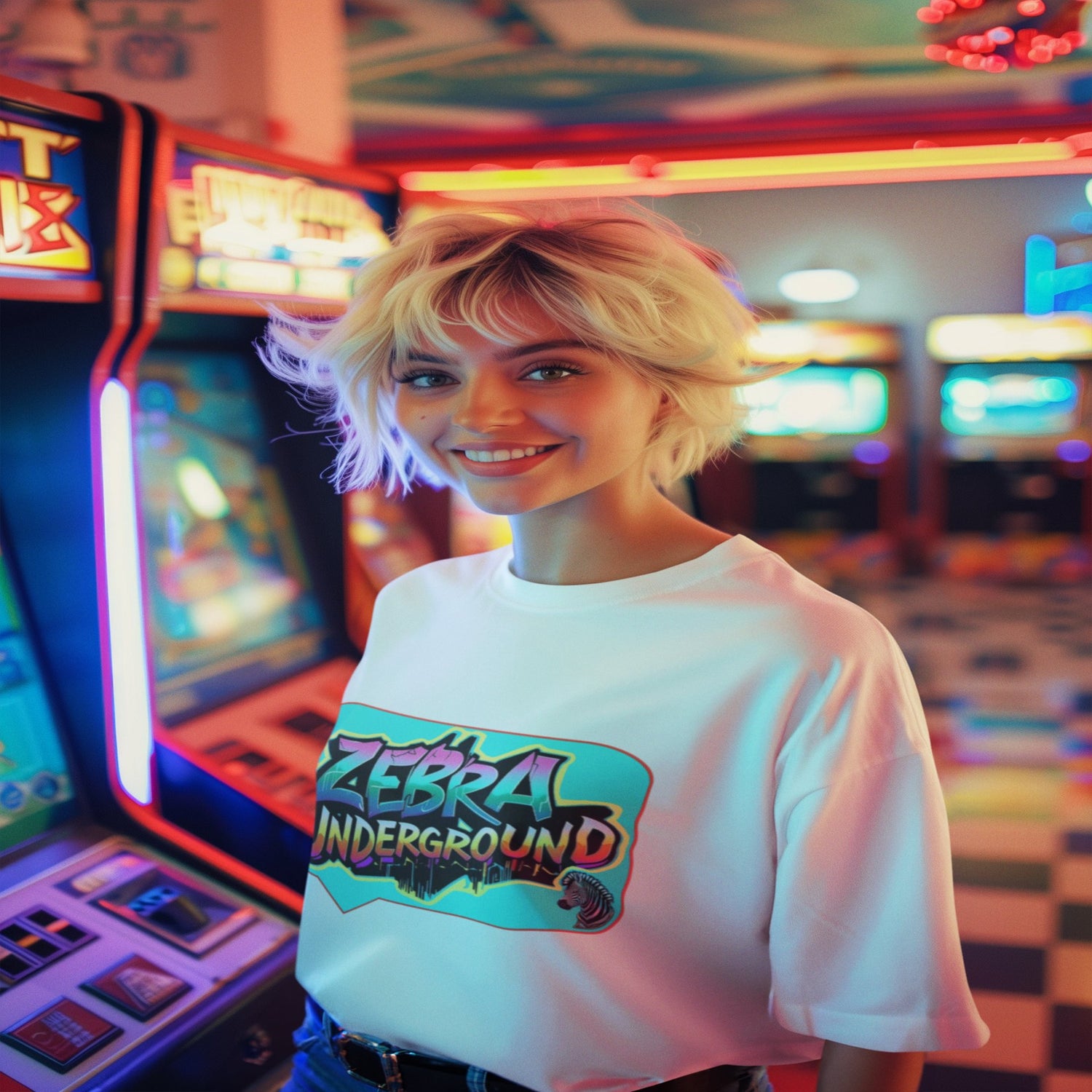 Lit Neon Zebra Underground Design