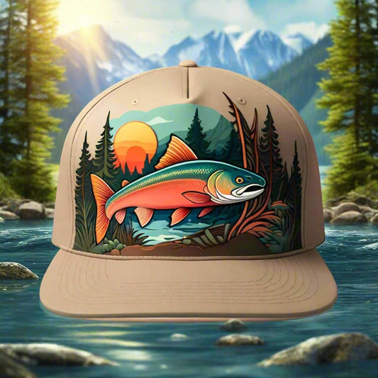 Hats-Nature & Animals.3: Salmon-River-Sun-Forest - Global Warming Warrior Wear, "S.P.C." A Social Purpose Corporation   ZEBRA UNDERGROUND