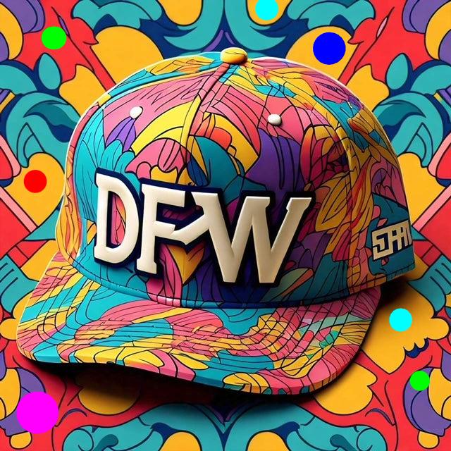 HATS-Streetwear-Cityscape.7: DFW-Dallas Fort-Worth-Abstract Colors - Global Warming Warrior Wear, "S.P.C." A Social Purpose Corporation  