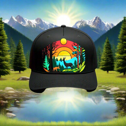 Hats-Nature & Animals.4: Sun-Trees-Deer - Global Warming Warrior Wear, "S.P.C." A Social Purpose Corporation   ZEBRA UNDERGROUND