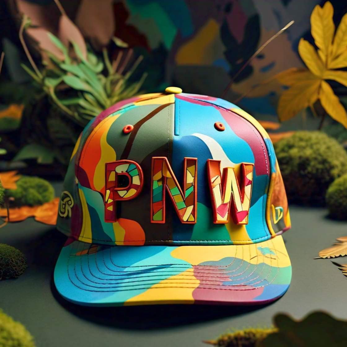 HATS-Streetwear-Cityscape.4: PNW-Pacific Northwest-Abstract Camo - Global Warming Warrior Wear, "S.P.C." A Social Purpose Corporation  