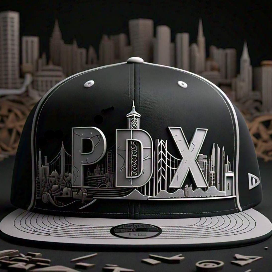 HATS-Streetwear-Cityscape.3: PDX Cityscape - Global Warming Warrior Wear, "S.P.C." A Social Purpose Corporation  