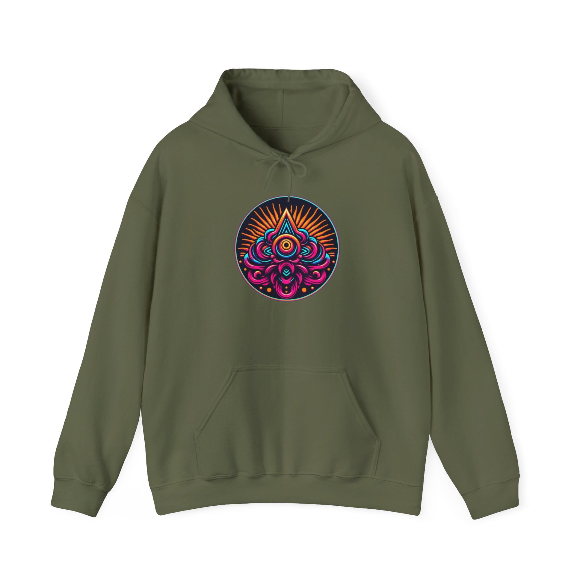 Neon Eye of the Sun Hoodie - Global Warming Warrior Wear, "S.P.C." A Social Purpose Corporation  