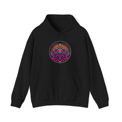 Neon Eye of the Sun Hoodie - Global Warming Warrior Wear, "S.P.C." A Social Purpose Corporation  