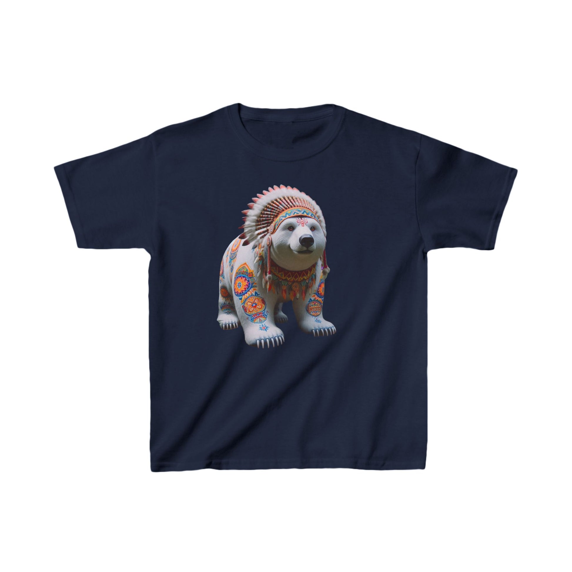 7-C. White Bear - Native American Inspired / Unisex Graphic Tee Shirt - Global Warming Warrior Wear, "S.P.C." A Social Purpose Corporation  