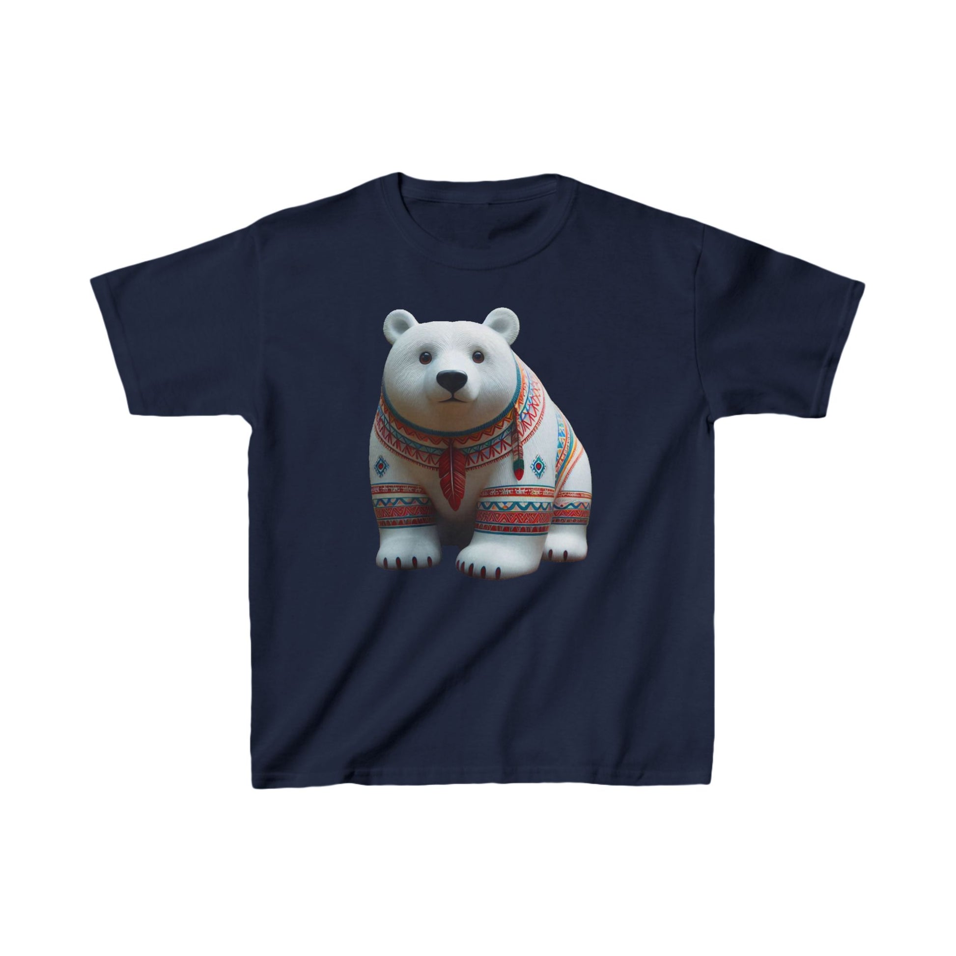 7-D. White Bear - Native American Inspired / Unisex Graphic Tee Shirt - Global Warming Warrior Wear, "S.P.C." A Social Purpose Corporation  