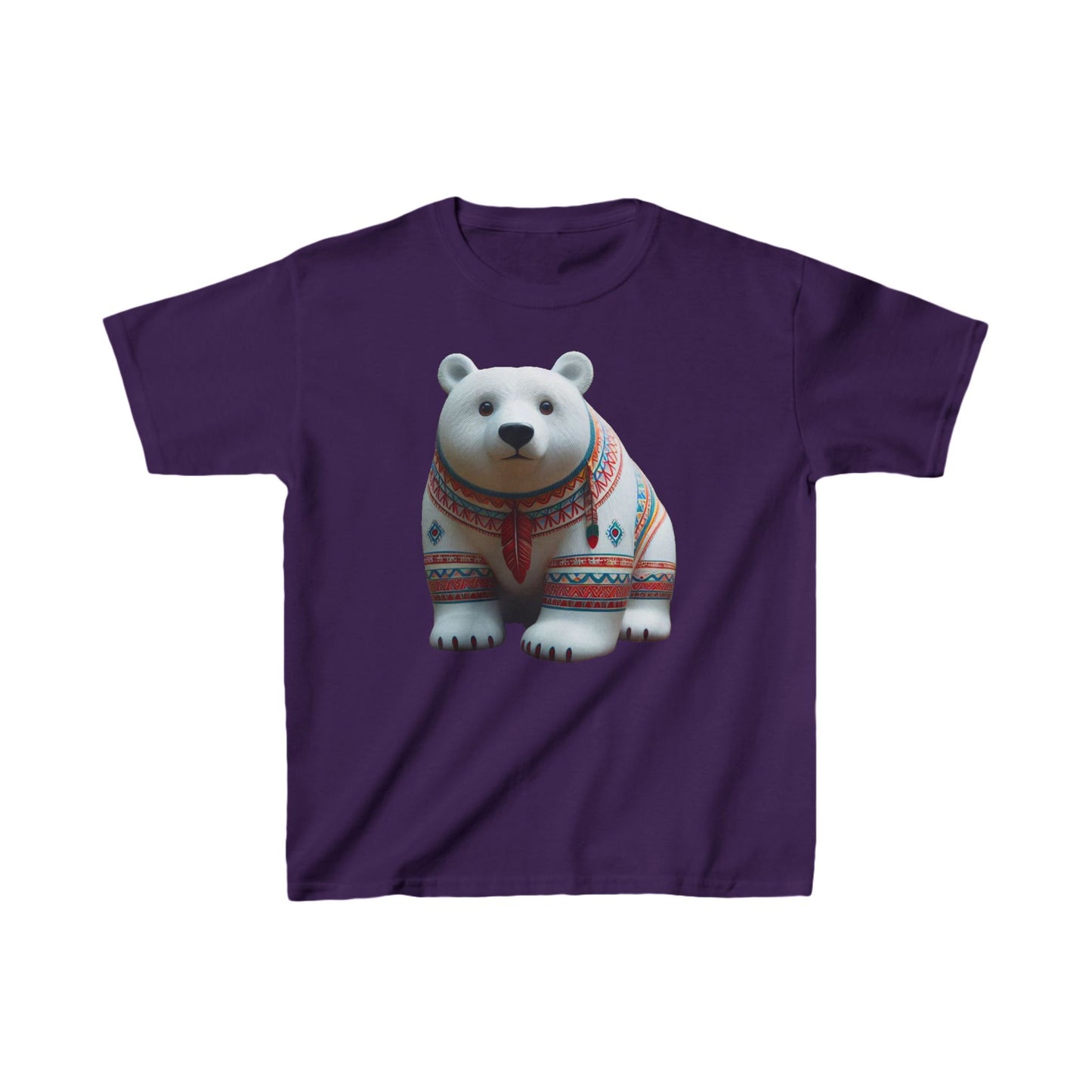 7-D. White Bear - Native American Inspired / Unisex Graphic Tee Shirt - Global Warming Warrior Wear, "S.P.C." A Social Purpose Corporation  