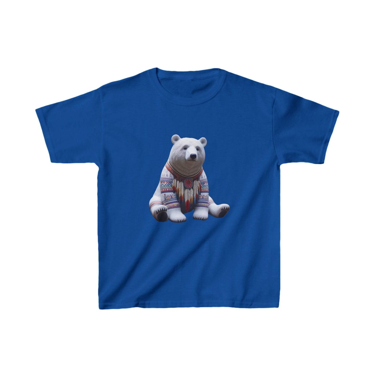 7-A. White Bear - Native American Inspired / Unisex Graphic Tee Shirt - Global Warming Warrior Wear, "S.P.C." A Social Purpose Corporation  