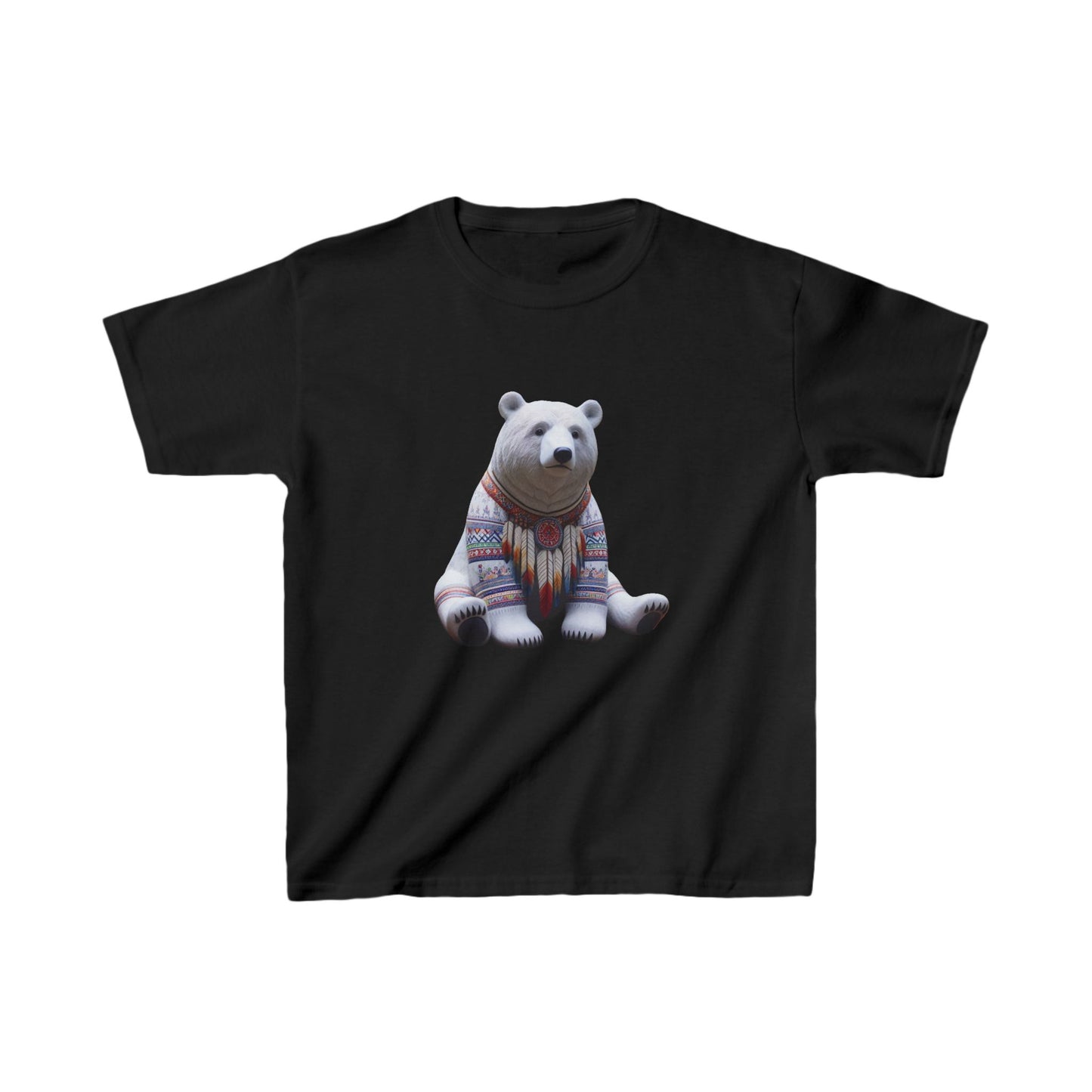 7-A. White Bear - Native American Inspired / Unisex Graphic Tee Shirt - Global Warming Warrior Wear, "S.P.C." A Social Purpose Corporation  