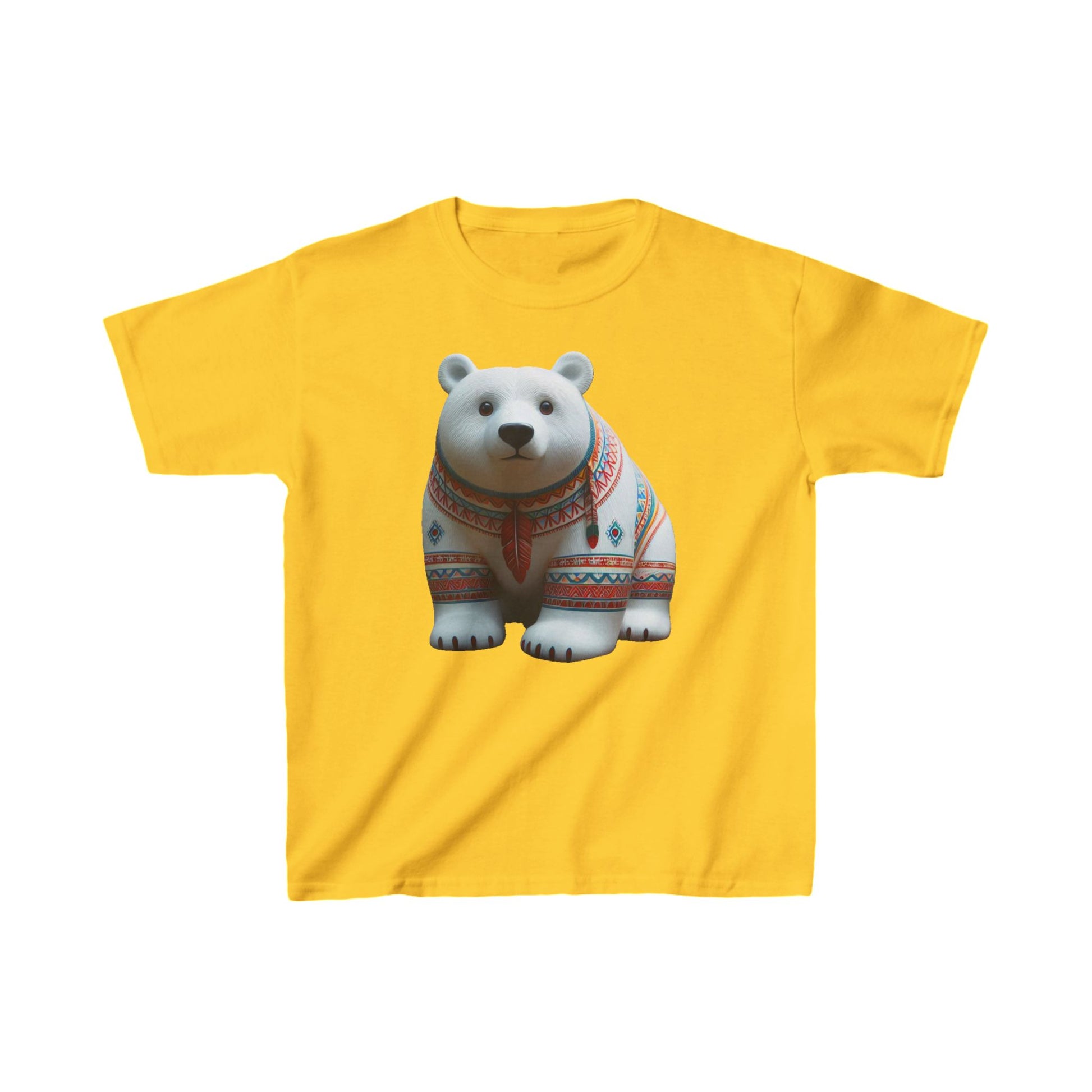 7-D. White Bear - Native American Inspired / Unisex Graphic Tee Shirt - Global Warming Warrior Wear, "S.P.C." A Social Purpose Corporation  