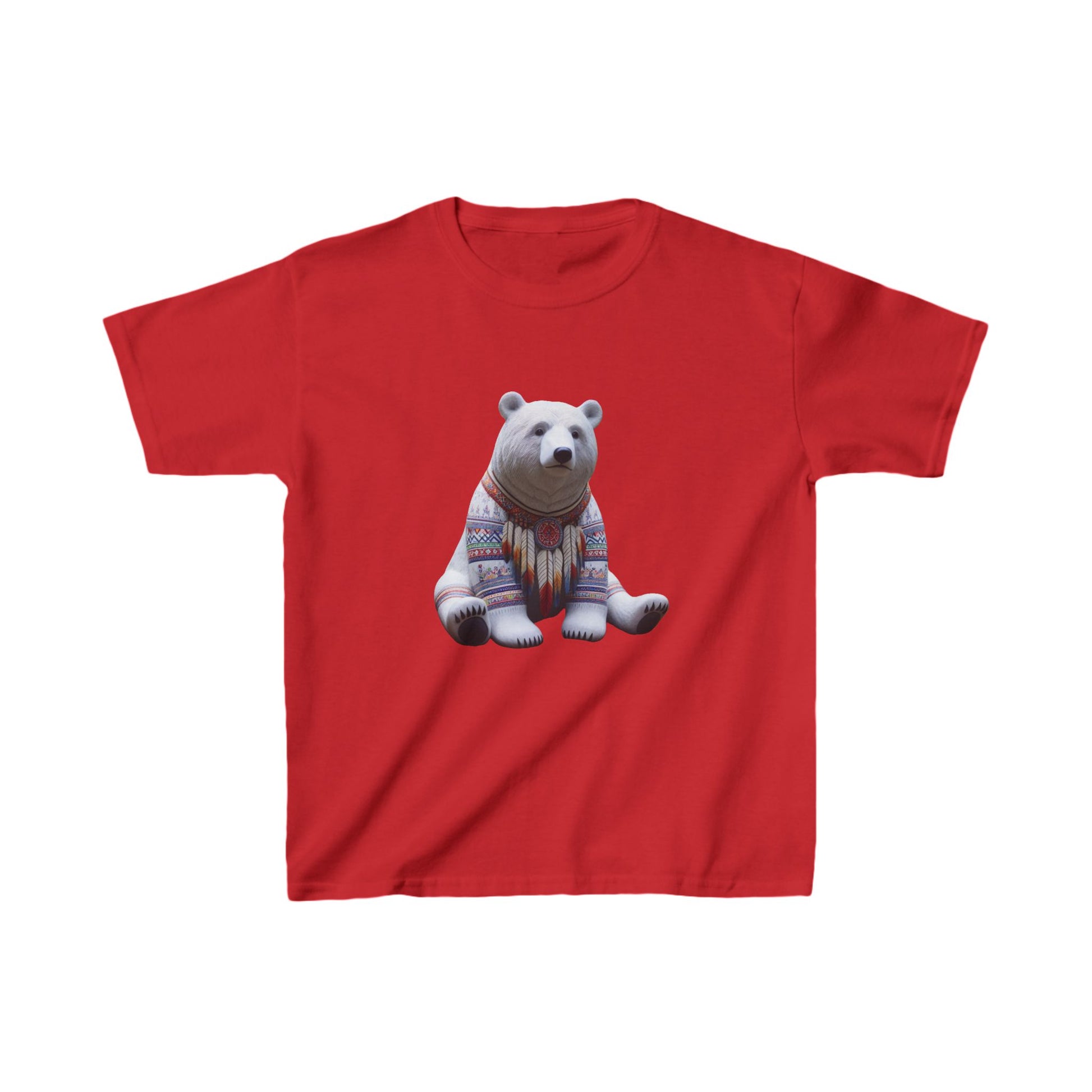 7-A. White Bear - Native American Inspired / Unisex Graphic Tee Shirt - Global Warming Warrior Wear, "S.P.C." A Social Purpose Corporation  