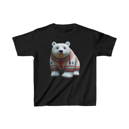 7-D. White Bear - Native American Inspired / Unisex Graphic Tee Shirt - Global Warming Warrior Wear, "S.P.C." A Social Purpose Corporation  