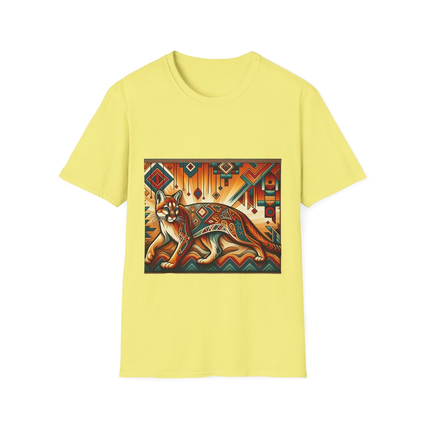 Cougar-4. Native American Inspired / Unisex Graphic Tee Shirt - Global Warming Warrior Wear, "S.P.C." A Social Purpose Corporation  