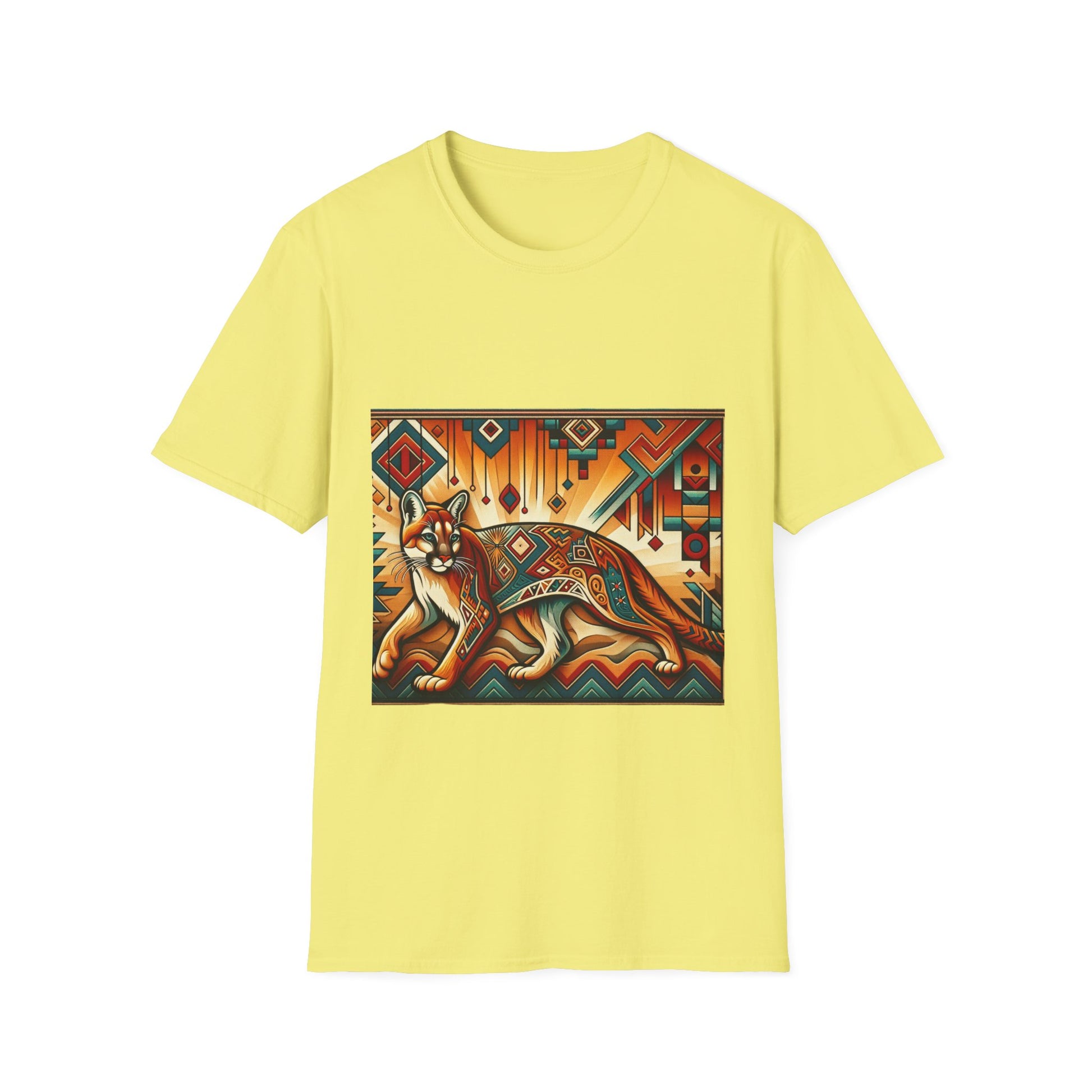 Cougar-4. Native American Inspired / Unisex Graphic Tee Shirt - Global Warming Warrior Wear, "S.P.C." A Social Purpose Corporation  