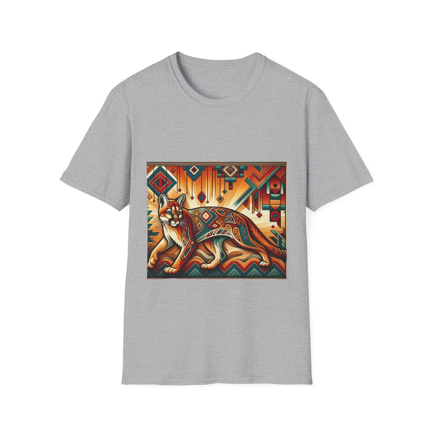 Cougar-4. Native American Inspired / Unisex Graphic Tee Shirt - Global Warming Warrior Wear, "S.P.C." A Social Purpose Corporation  