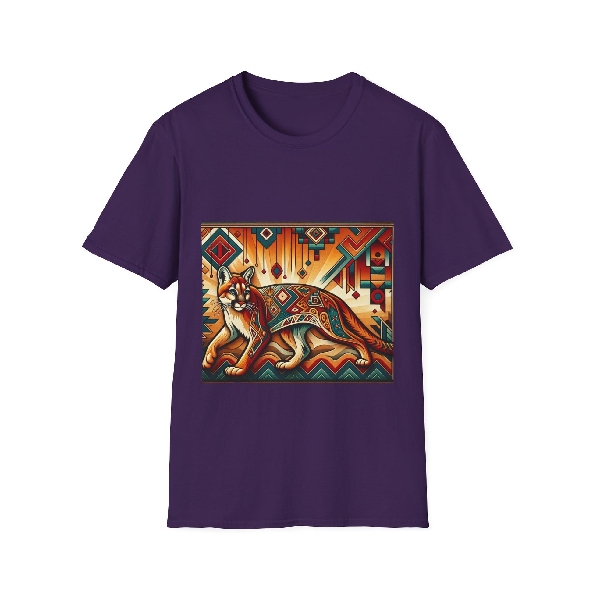 Cougar-4. Native American Inspired / Unisex Graphic Tee Shirt - Global Warming Warrior Wear, "S.P.C." A Social Purpose Corporation  