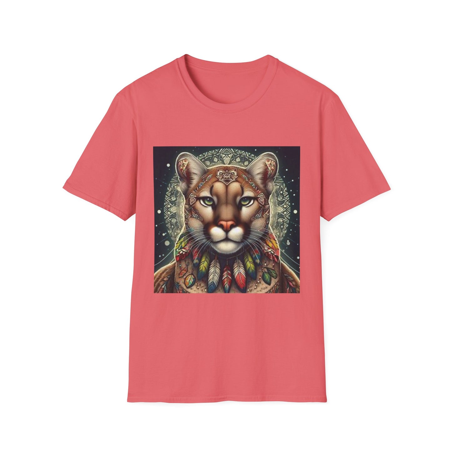 Cougar-2B. Native American Inspired / Unisex Graphic Tee Shirt - Global Warming Warrior Wear, "S.P.C." A Social Purpose Corporation  