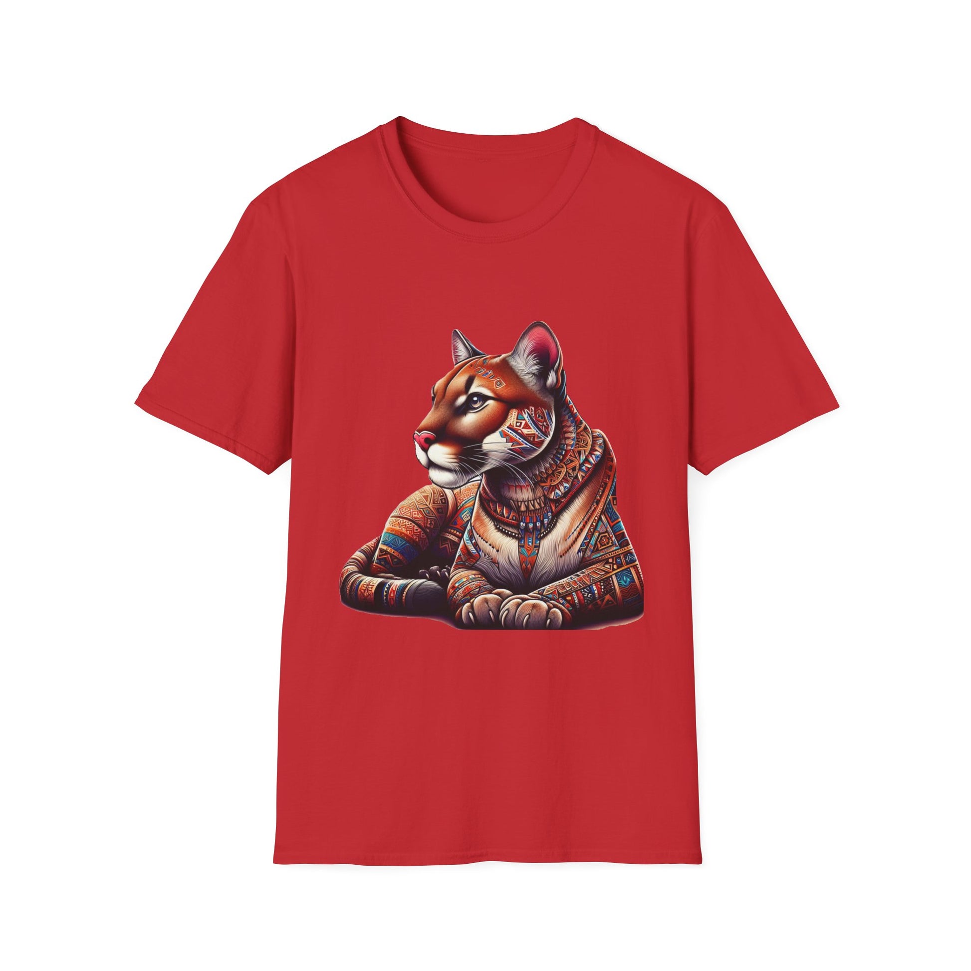 Cougar-1. Native American Inspired / Unisex Graphic Tee Shirt - Global Warming Warrior Wear, "S.P.C." A Social Purpose Corporation  