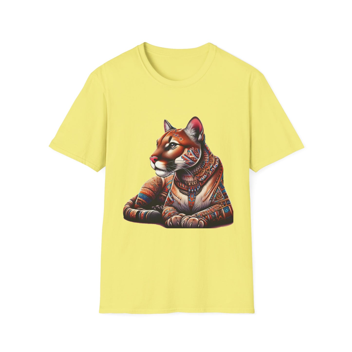 Cougar-1. Native American Inspired / Unisex Graphic Tee Shirt - Global Warming Warrior Wear, "S.P.C." A Social Purpose Corporation  