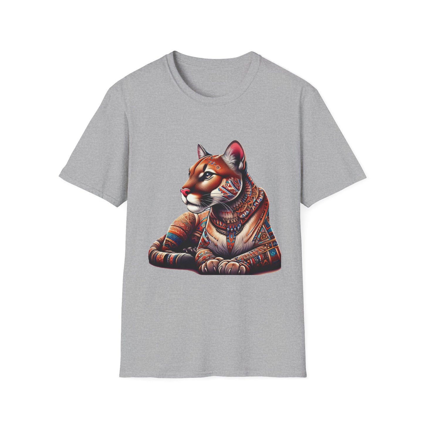 Cougar-1. Native American Inspired / Unisex Graphic Tee Shirt - Global Warming Warrior Wear, "S.P.C." A Social Purpose Corporation  